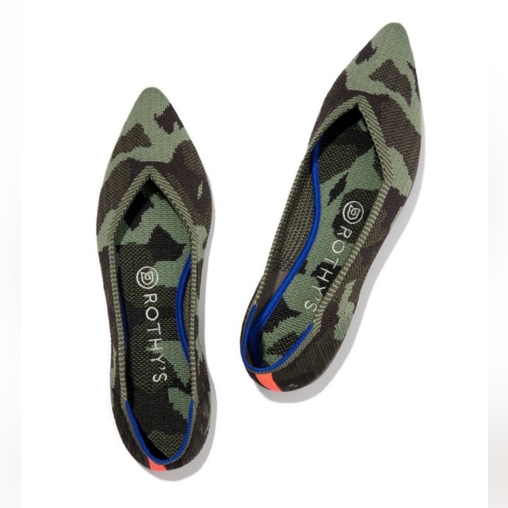 The Point Camo Rothy's Flats, Women's Size 9